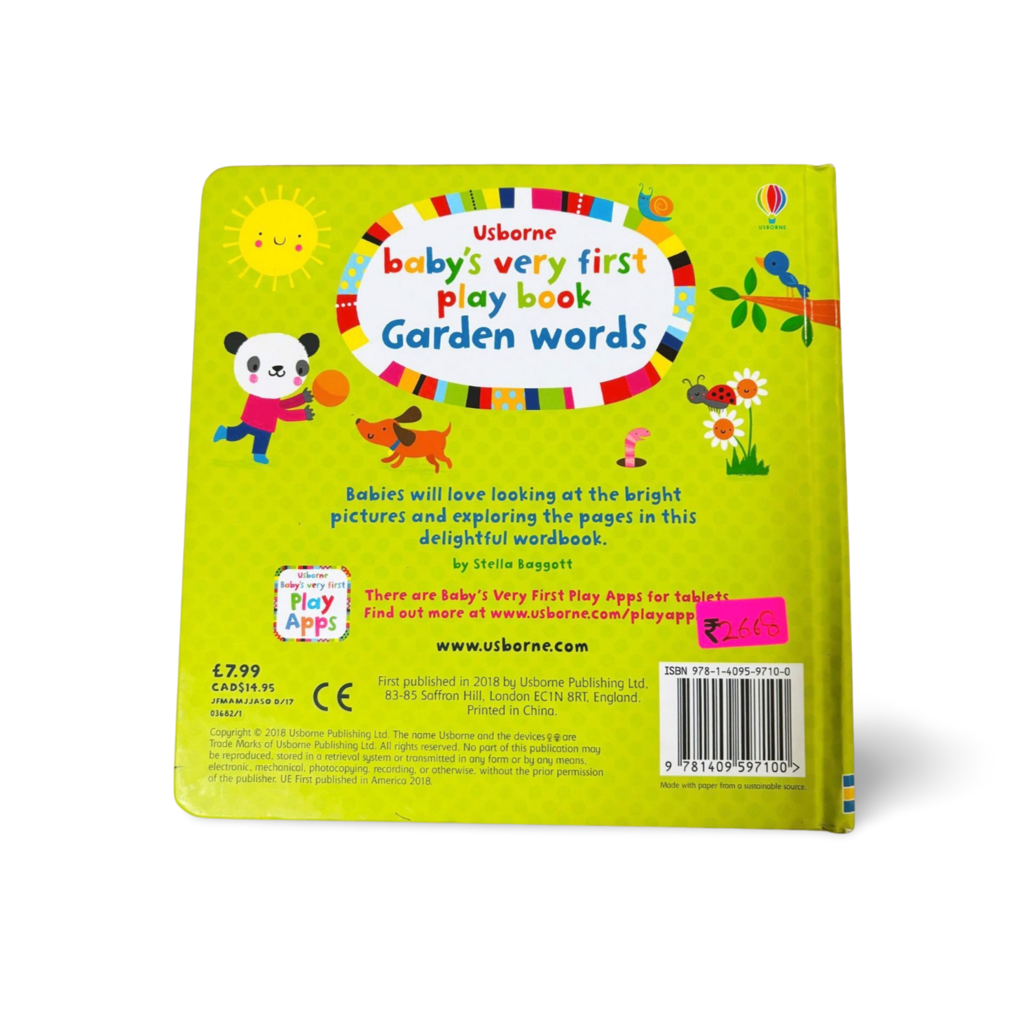 Usborne Baby's Very First Play Book Garden Words with Finger Trail