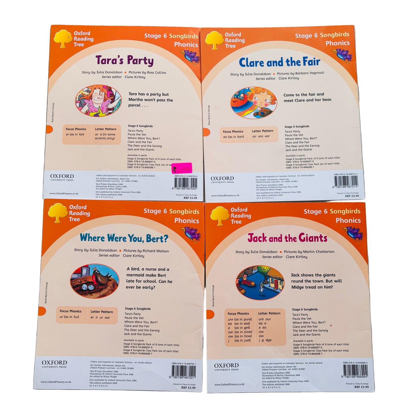 Julia Donaldson Songbirds Phonics Stage 6 books (set of 4)