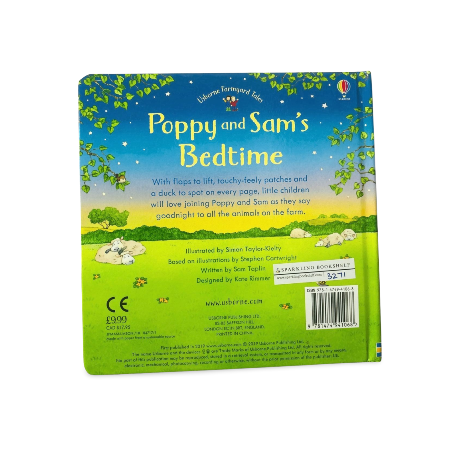 Usborne Farmyard Tales Poppy and Sam's Bedtime- Touch- Feely & Flaps