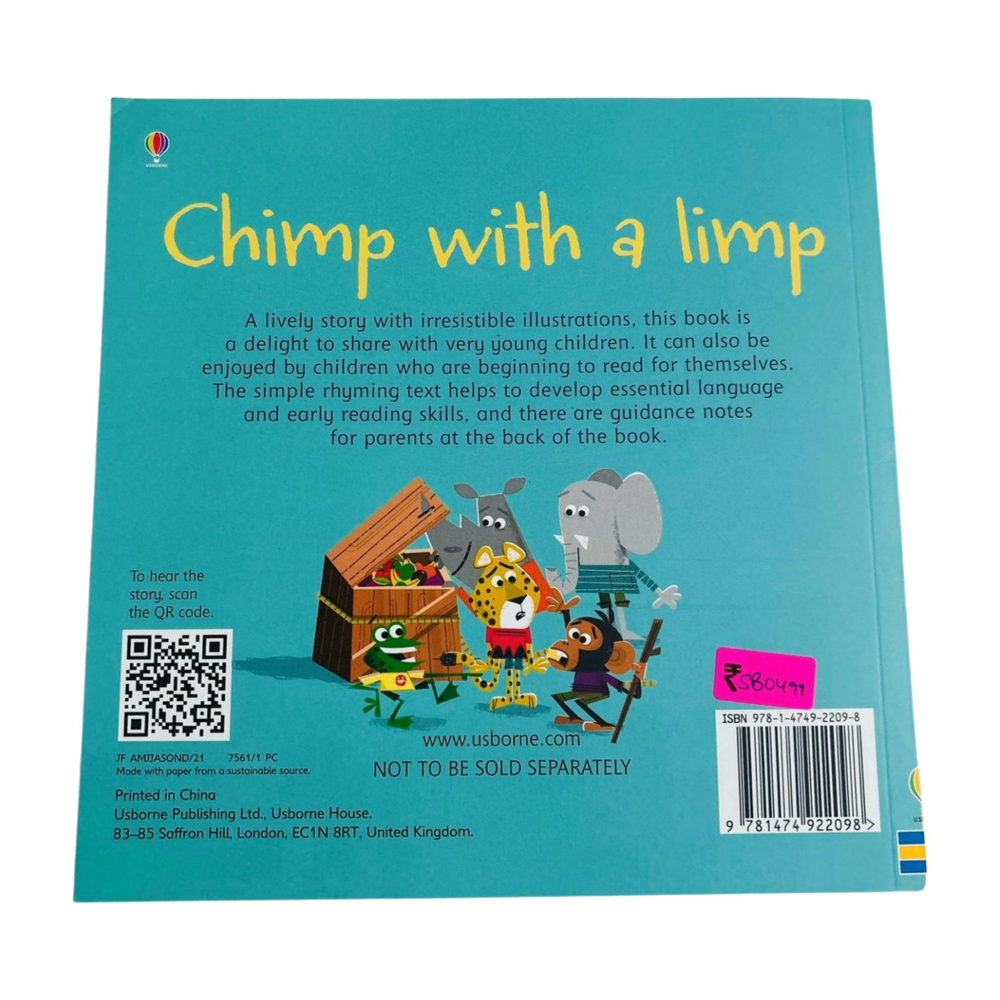 Usborne phonics readers- Chimp with a limp
