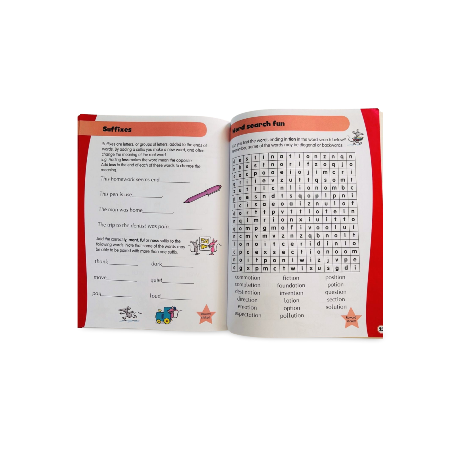 Spelling Help with Homework (Age 7+) with reward stickers