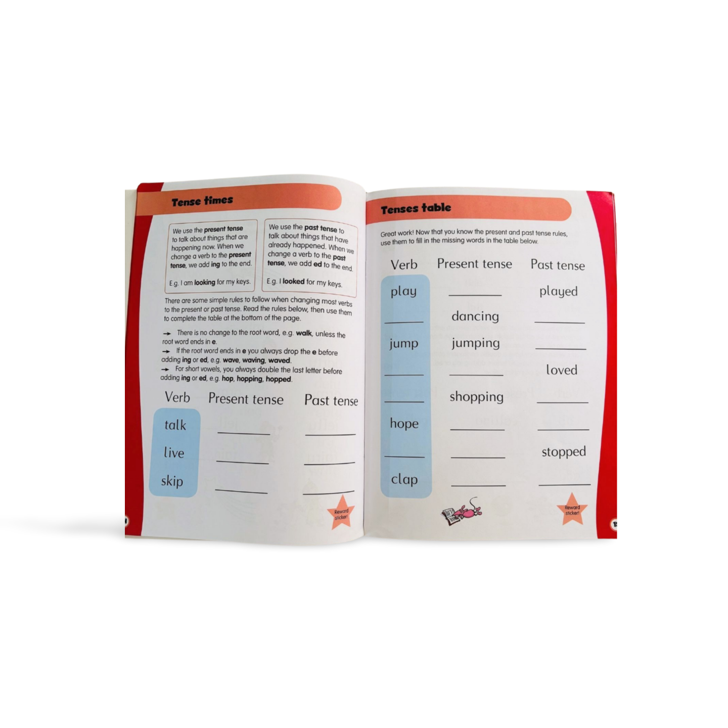 Spelling Help with Homework (Age 7+) with reward stickers