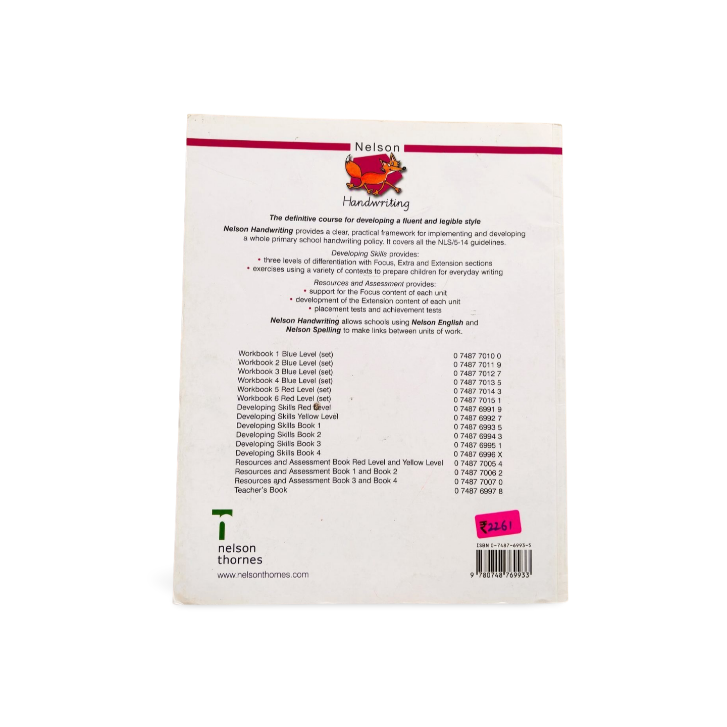 Nelson Handwriting Developing Skills Book 1