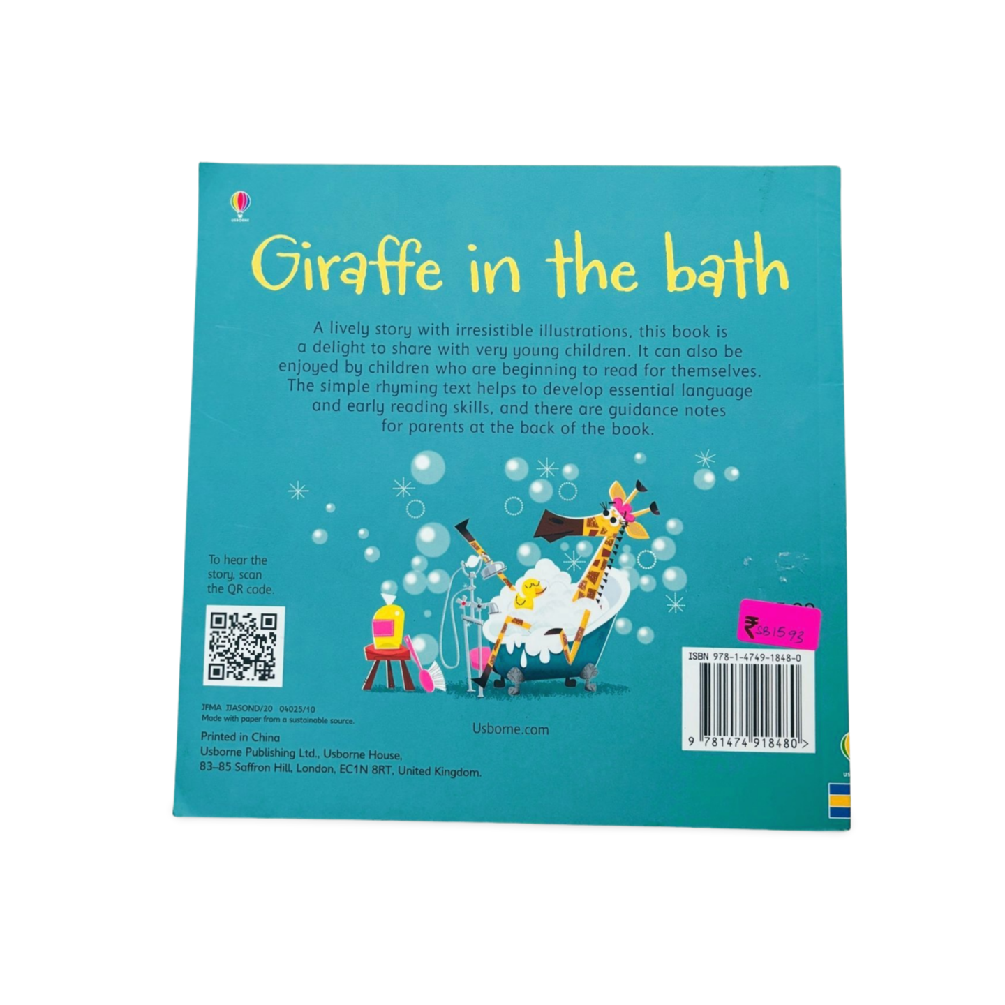 Usborne phonics readers- Giraffe in the Bath