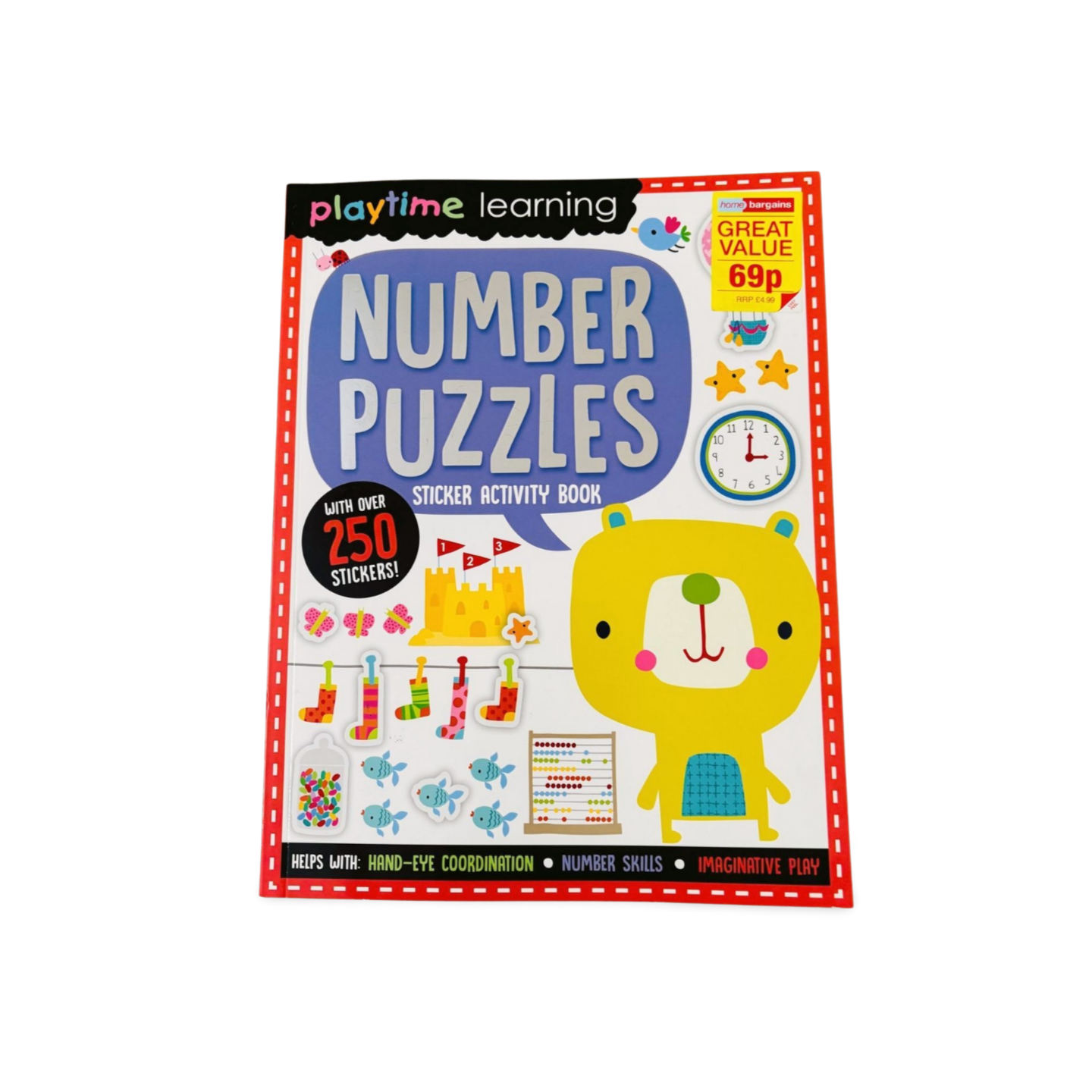 Playtime Learning- Number Puzzles Sticker Activity Book with 250 stickers