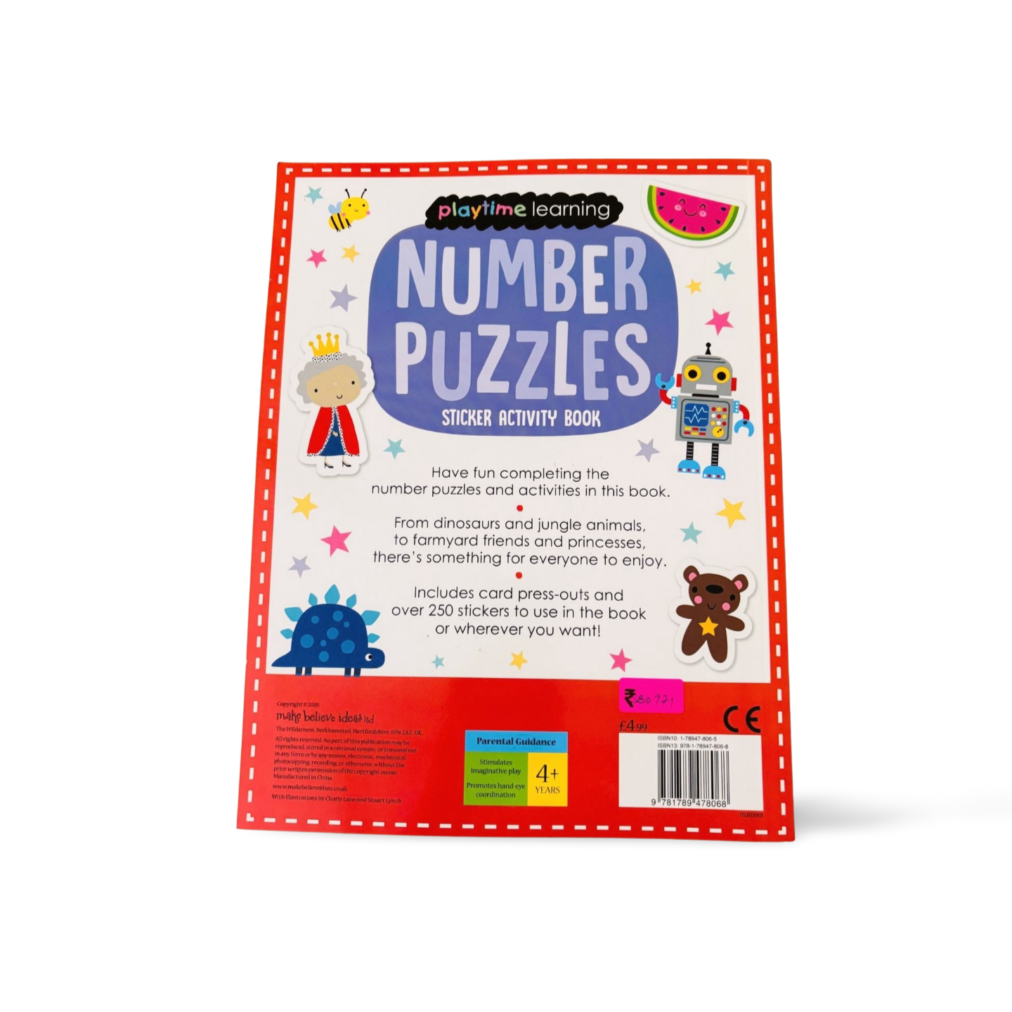 Playtime Learning- Number Puzzles Sticker Activity Book with 250 stickers