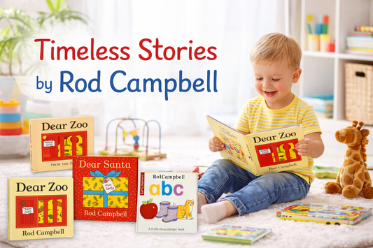 Rod Campbell Books, Toddler reading Dear Zoo by Rod Campbell