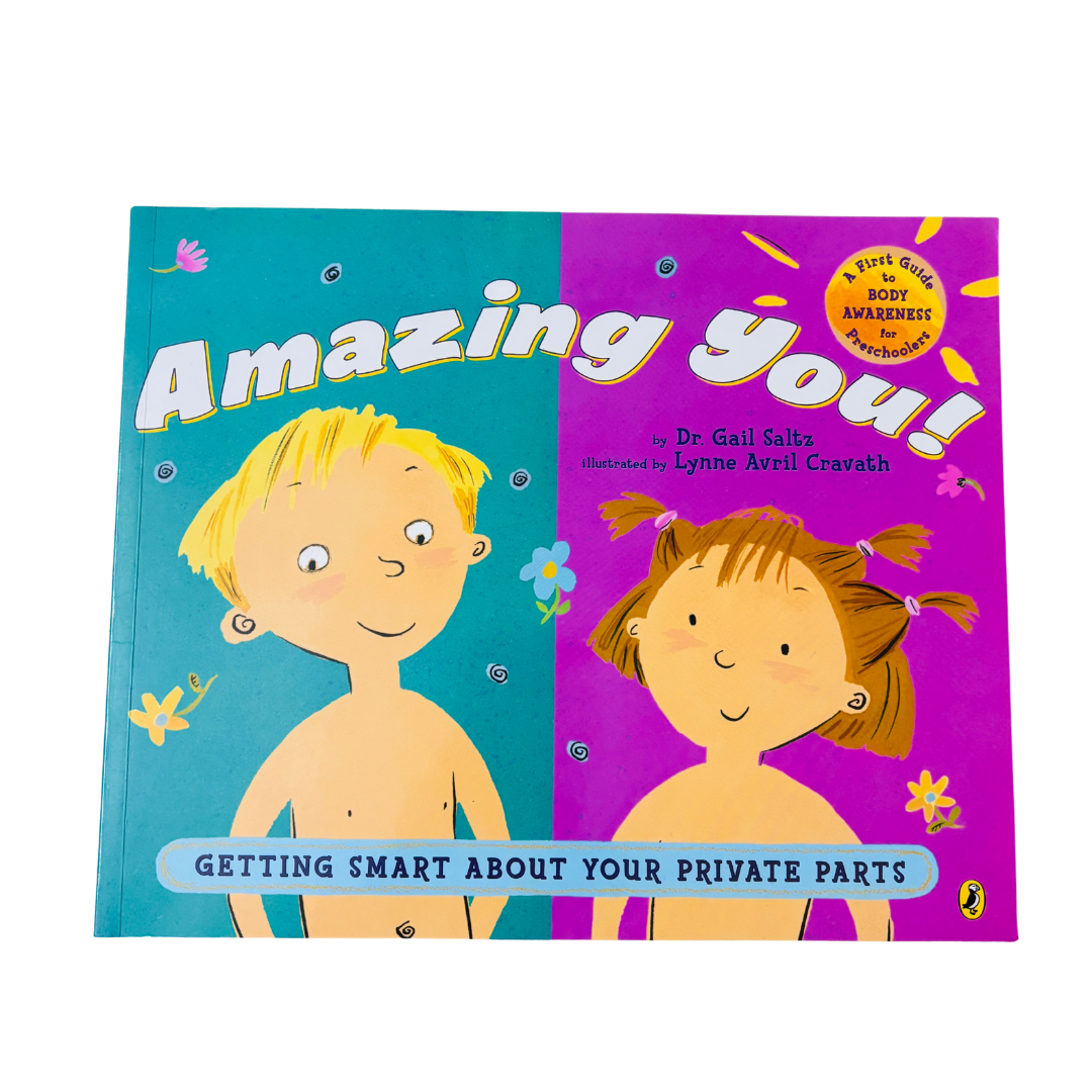 Children's book titled 'Amazing You!' on a white background