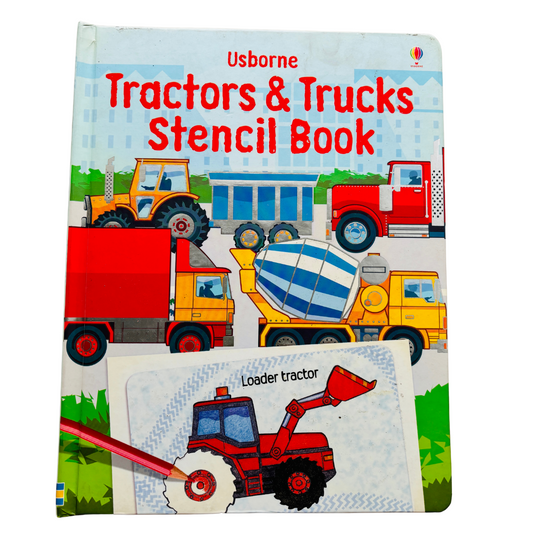 Usborne Tractors & Trucks Stencil Book