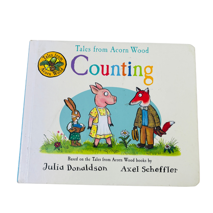 Children's book titled 'Counting' from Tales from Acorn Wood series on a white background