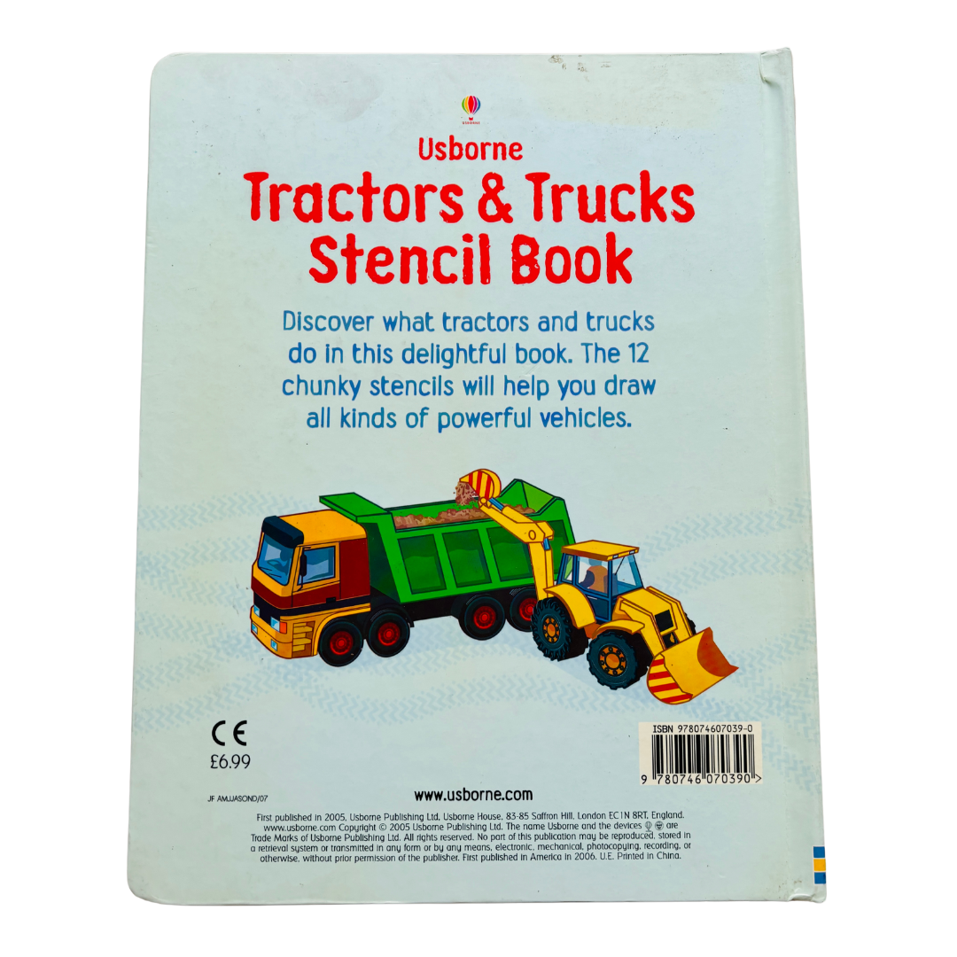 Usborne Tractors & Trucks Stencil Book