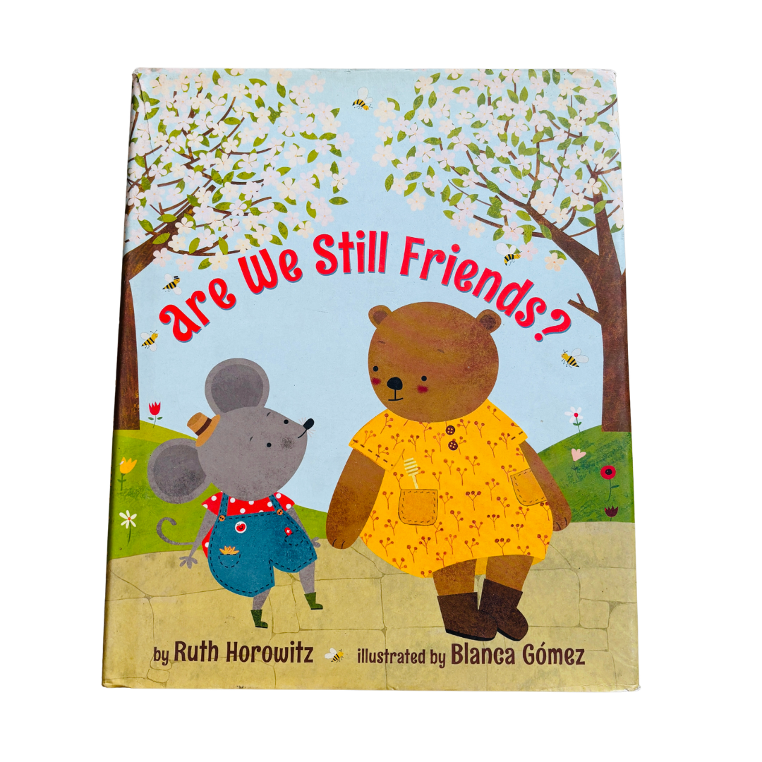 Book cover of 'Are We Still Friends?' with a bear and mouse under a tree.