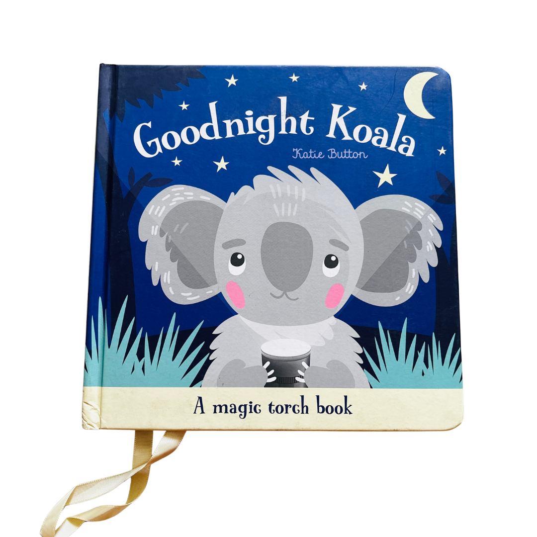 Goodnight Koala book with a koala illustration on a blue background