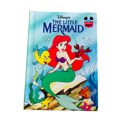 Notebook with 'The Little Mermaid' cover featuring Ariel and Flounder.