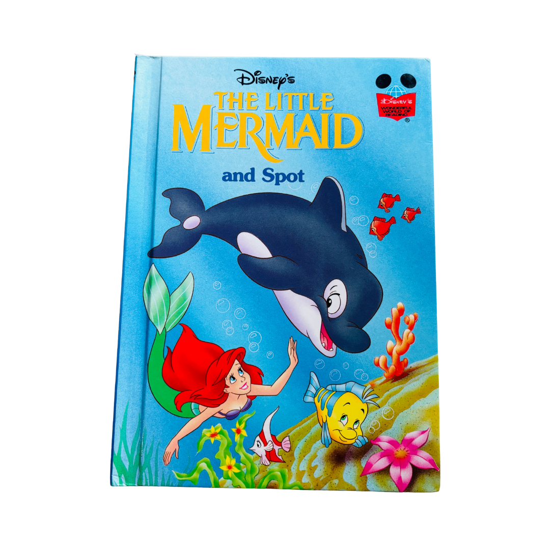 Notebook with 'The Little Mermaid' design featuring Ariel, a whale, and other sea creatures on a blue background.