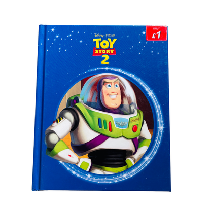 Notebook with Buzz Lightyear design from Toy Story 2 on a blue background