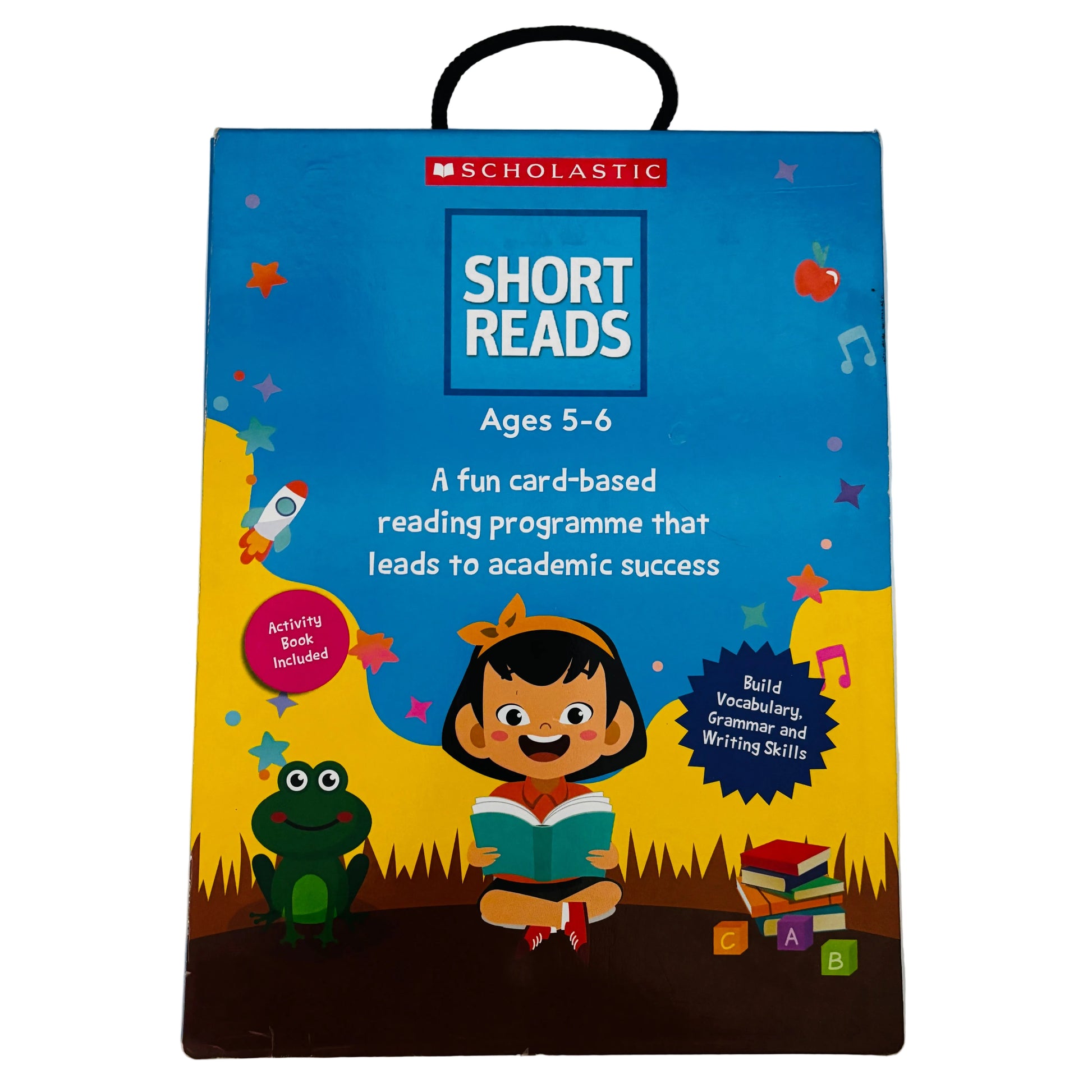 Scholastic Short Reads educational program packaging for ages 5-6 on a white background