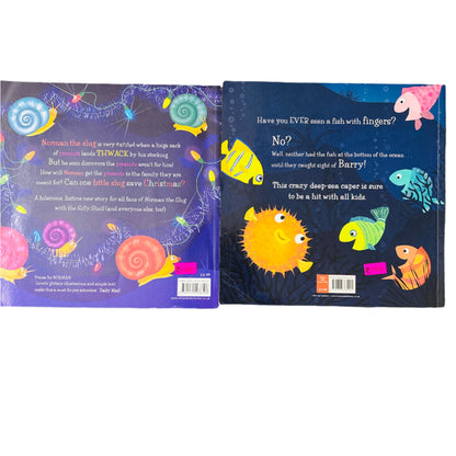 Combo Set Norman Slug and Barry Fish Fingers by Sue Hendra Set of 2 books