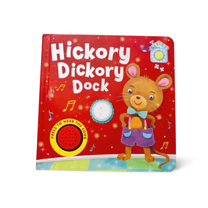 Hickory Dickory Dock Sound Book- Igloo with a mouse illustration on a red background