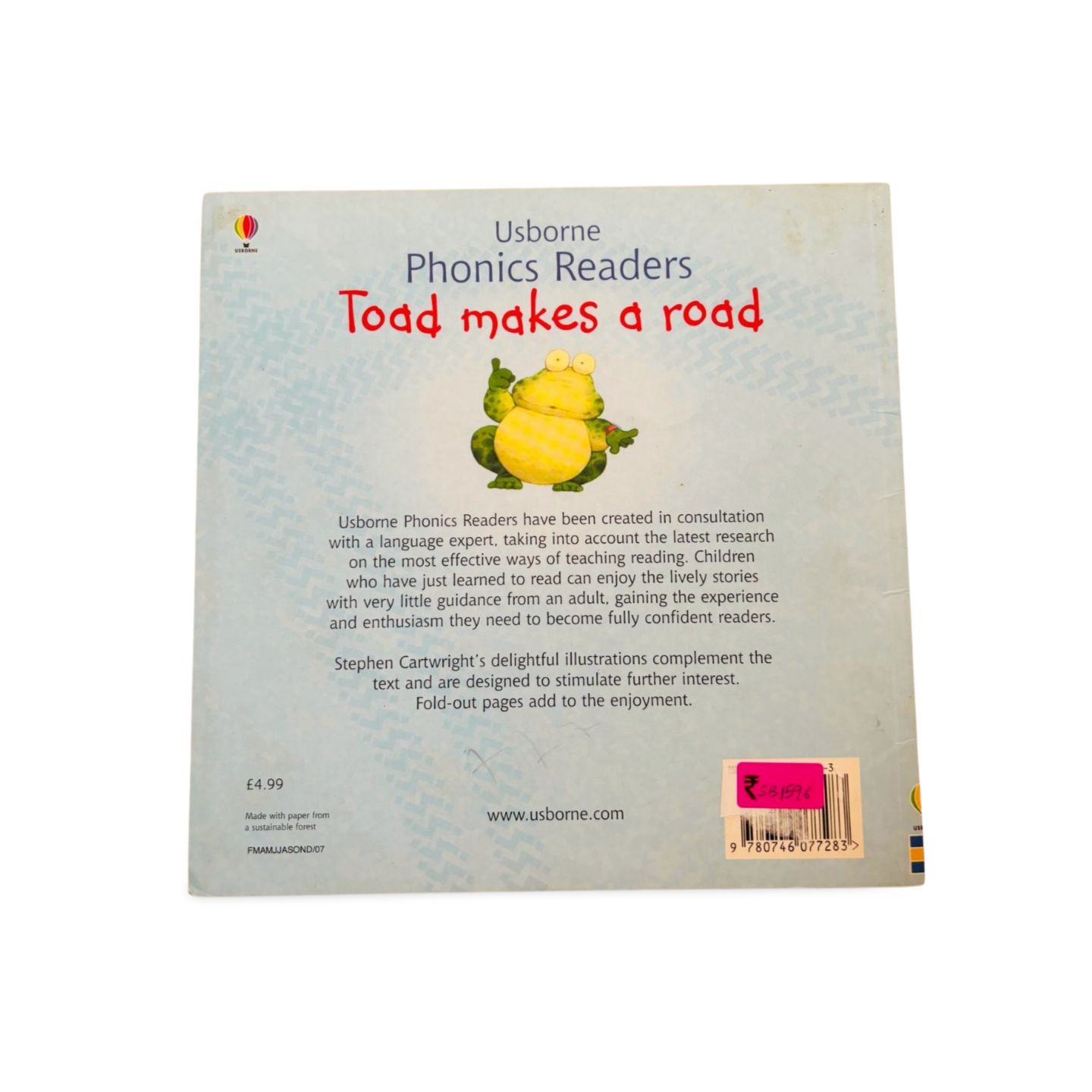 Usborne phonics readers- Toad makes a road