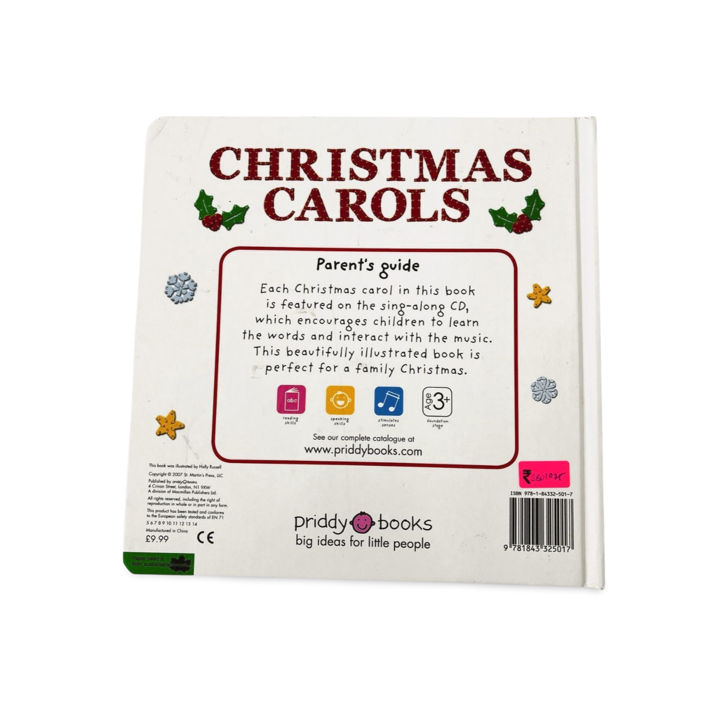 Christmas Carols Embossed Priddy books