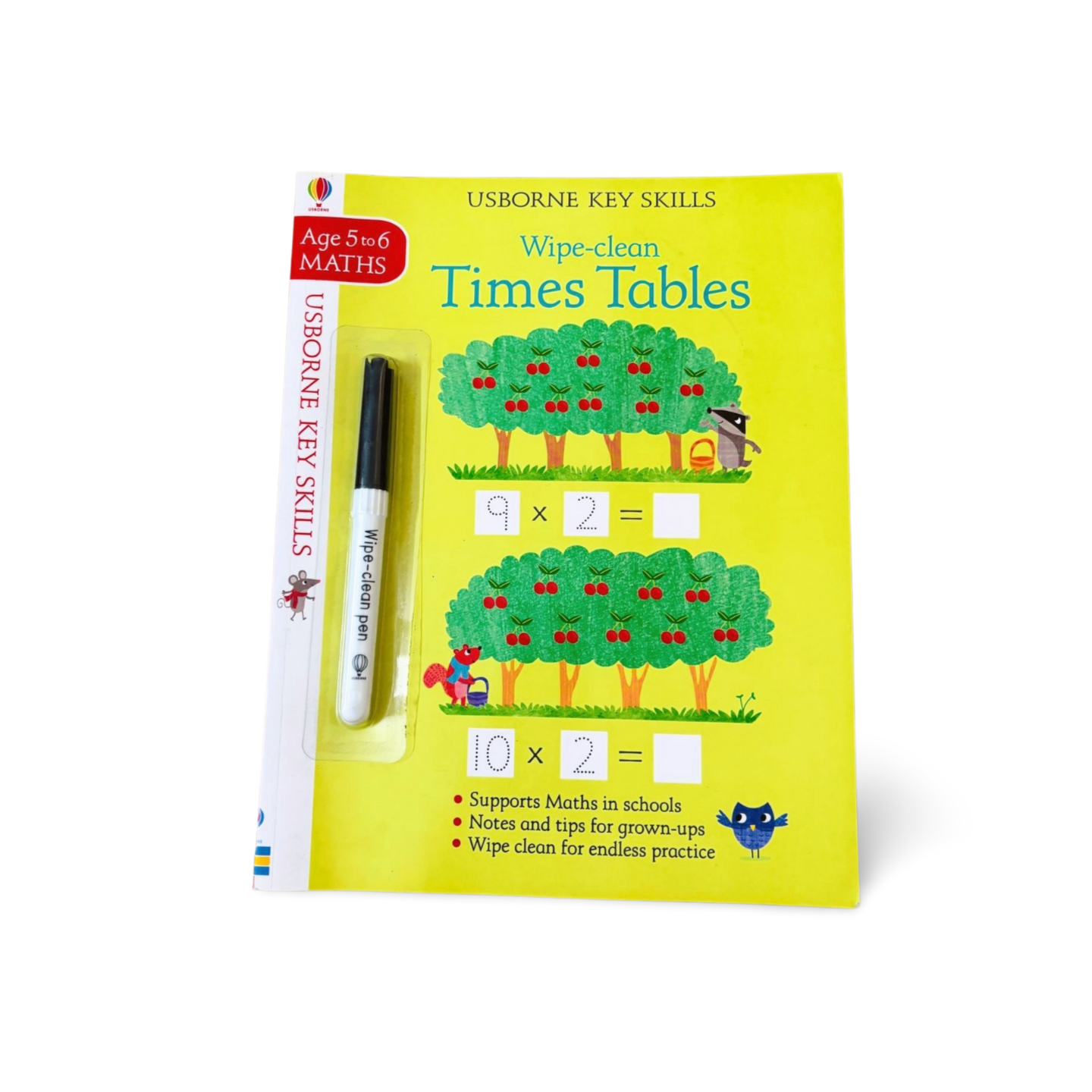 Usborne Key Skills Wipe - Clean Time Tables - Age 5 – 6