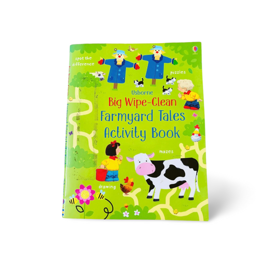 Usborne Big Wipe - Clean Farmyard tales Activity Book
