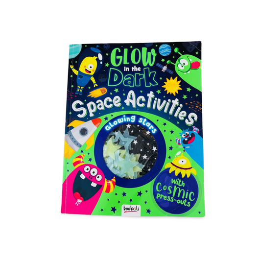Glow in the Dark Space Activities- Glowing Stars-bookoli with cosmic press-outs