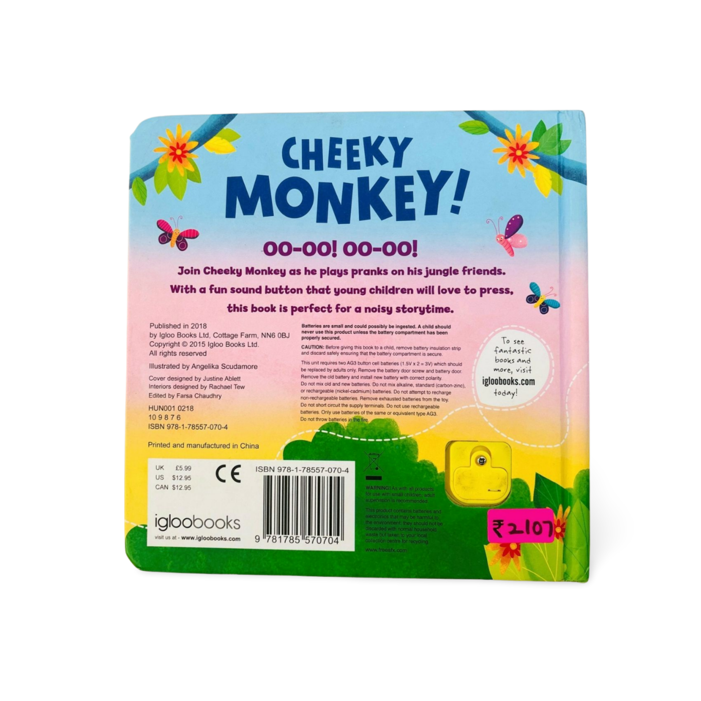 Cheeky Monkey Animal Sound Book by Igloo Books